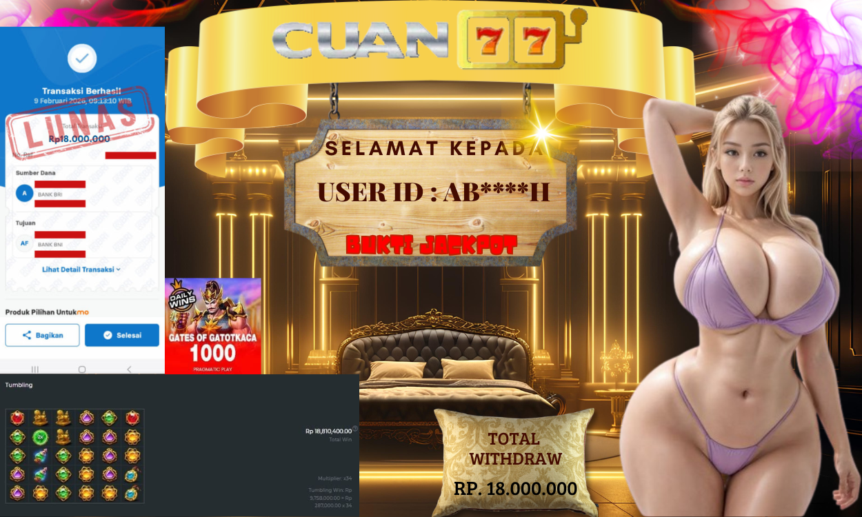 CUAN77 JACKPOT SLOT GATES OF GATOTKACA 1000 Rp. 18.000.000,- LUNAS